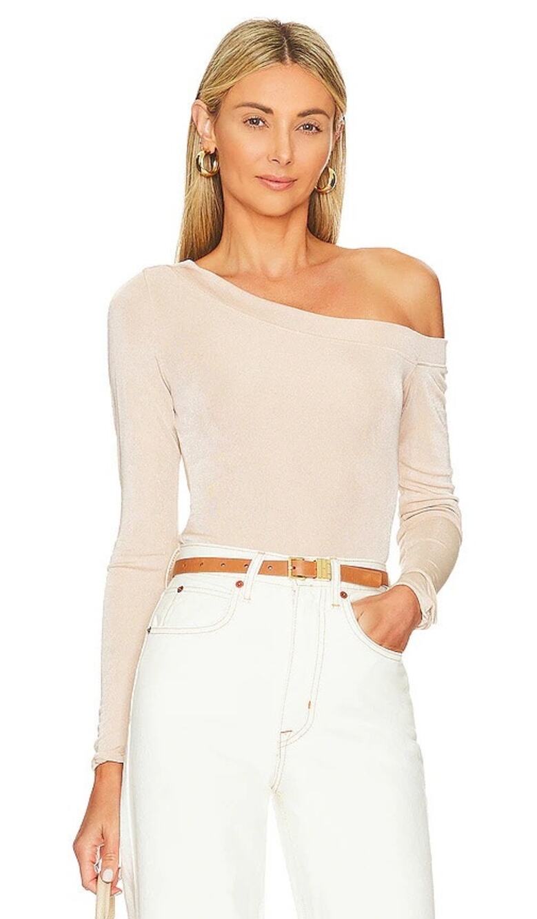 NWT Free People That's Hot Bodysuit in Blossom Pearl XL One Shoulder‎